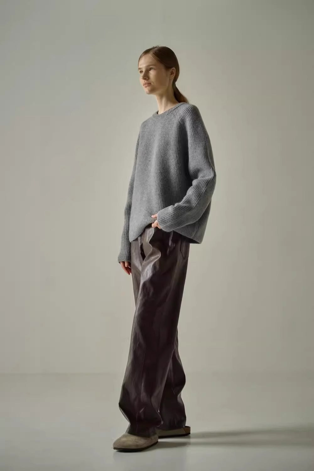 Vegan leather trousers