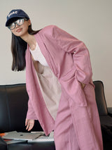 pink linen suits