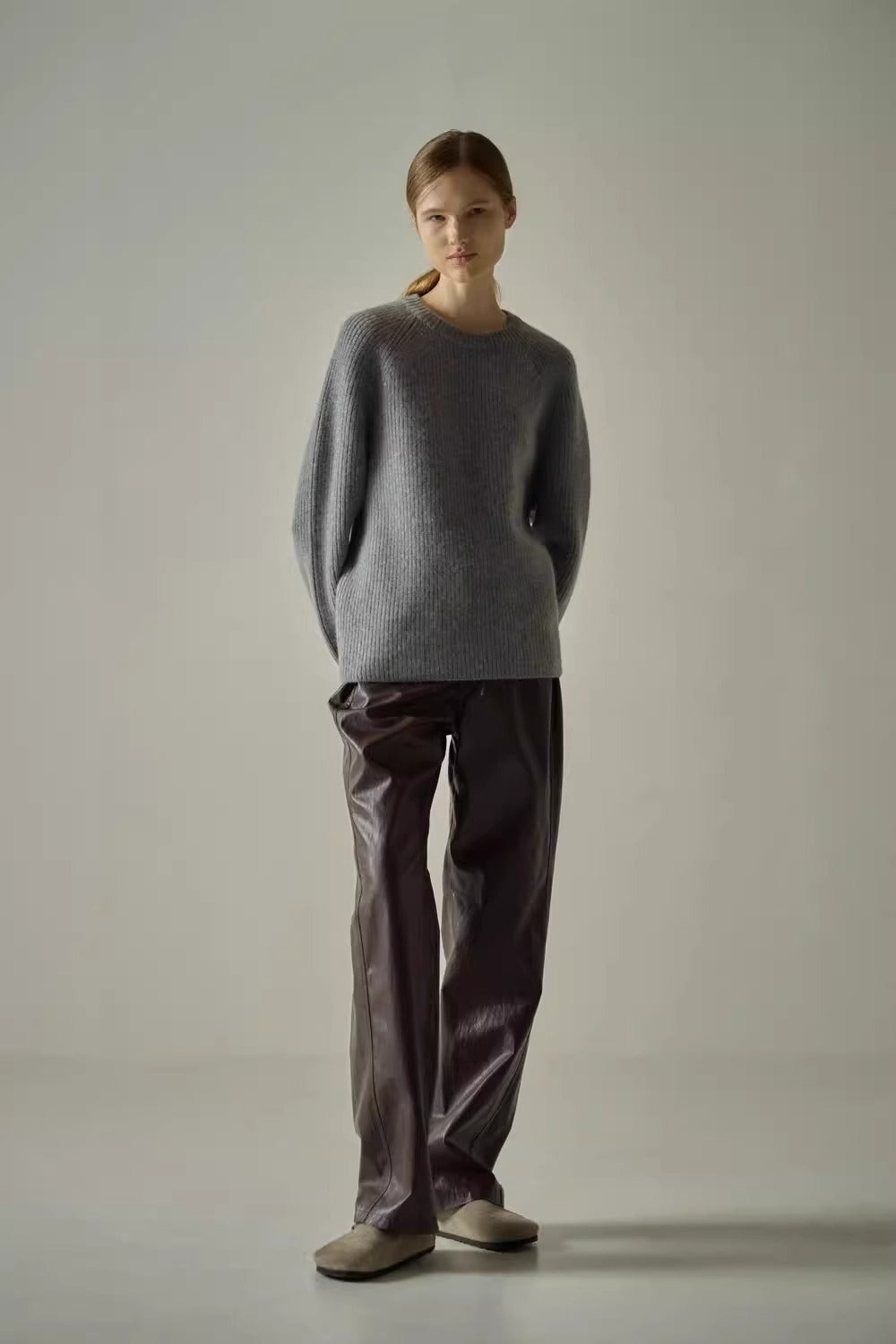 Vegan leather trousers