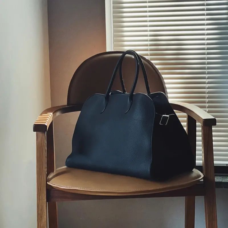 Real leather boston bag