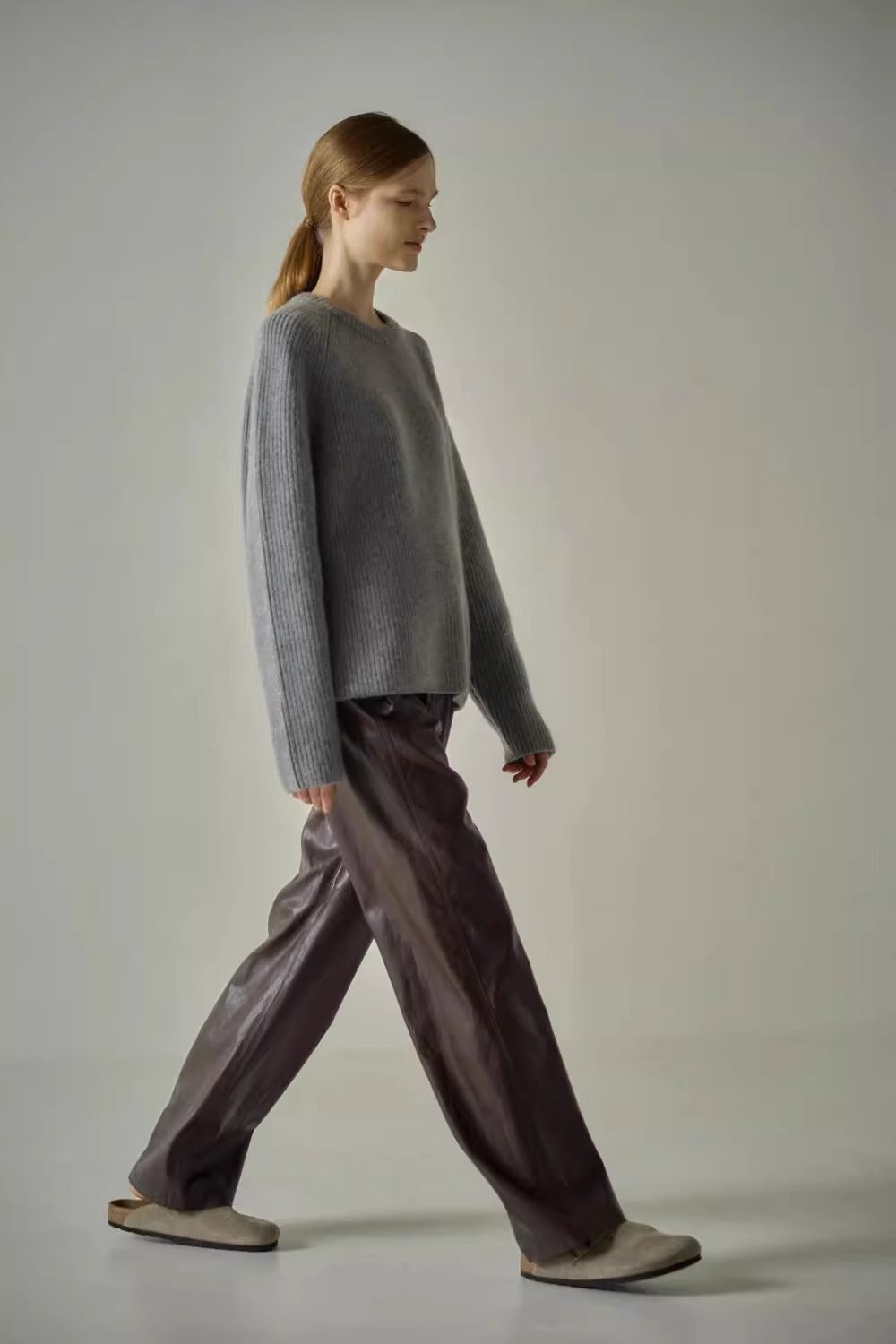 Vegan leather trousers
