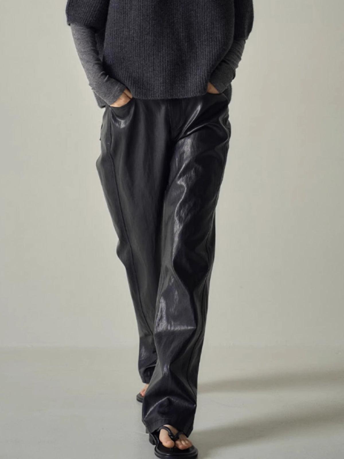Vegan leather trousers