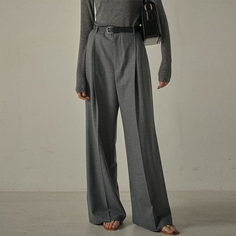 Center pressed wide pants