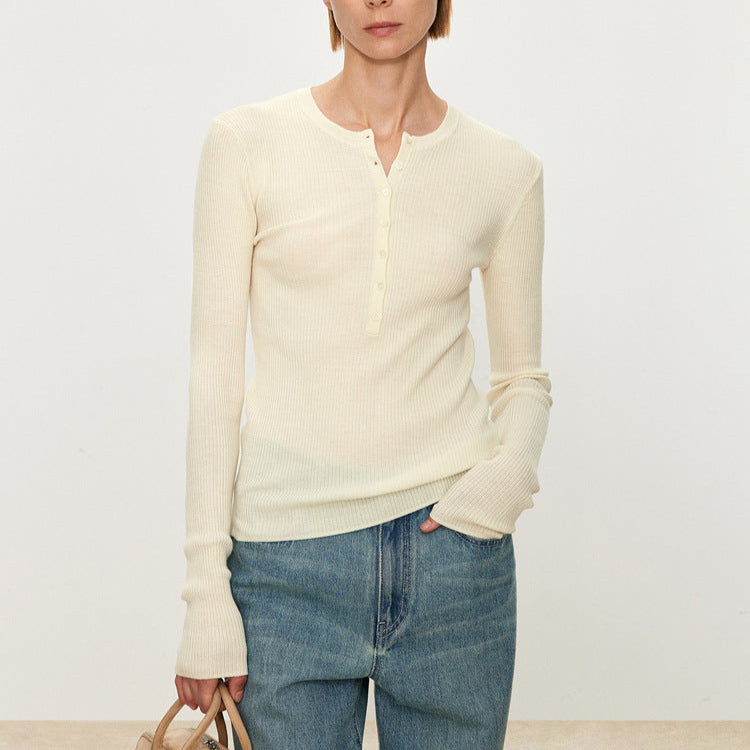 Basic Henley Neck Sweater