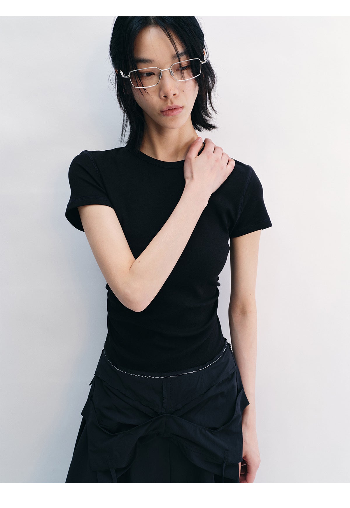 Curve Fit Shirring Tee