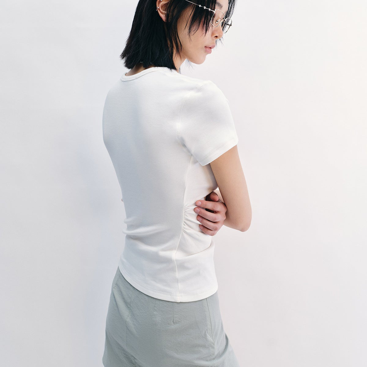 Curve Fit Shirring Tee