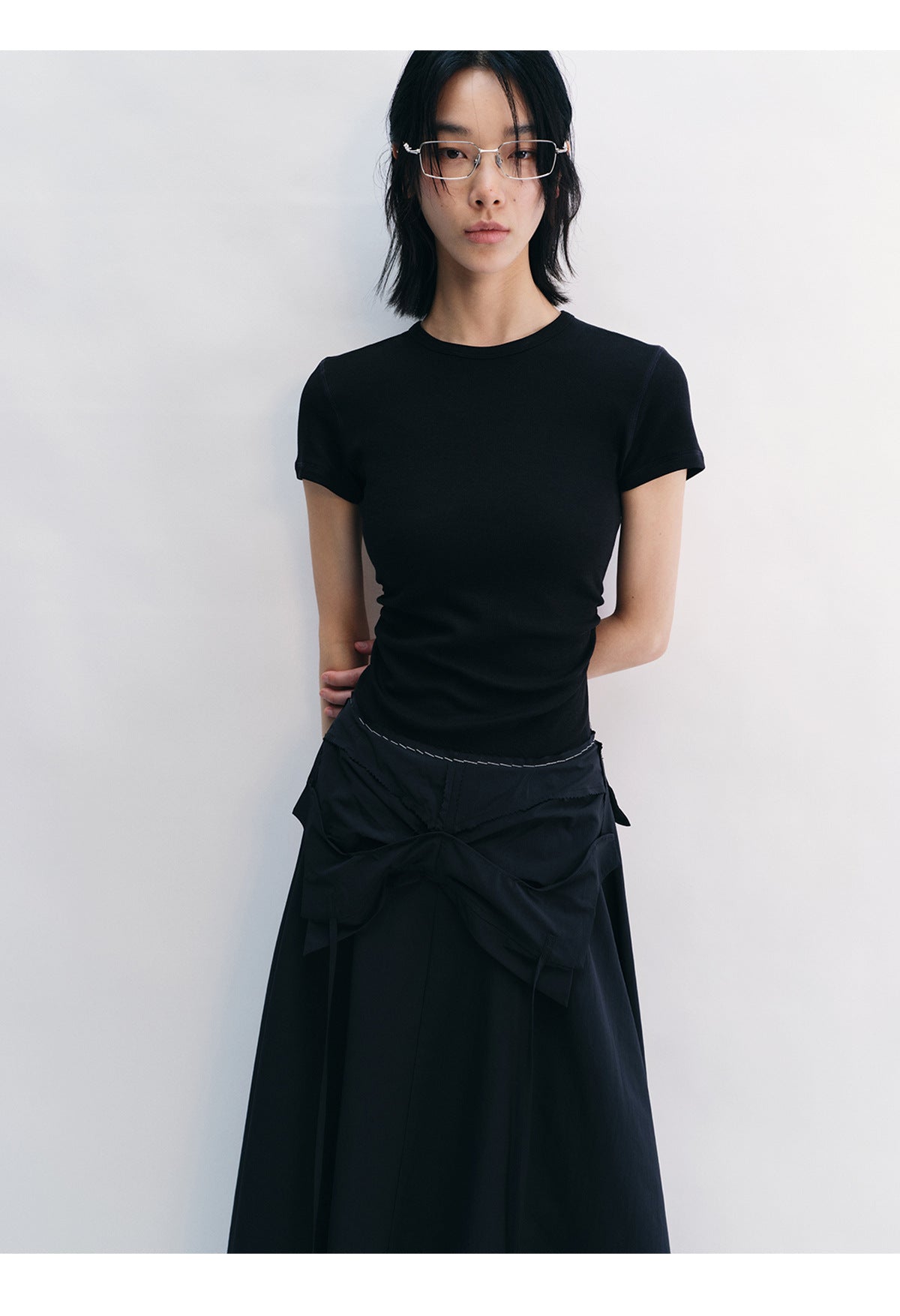 Curve Fit Shirring Tee