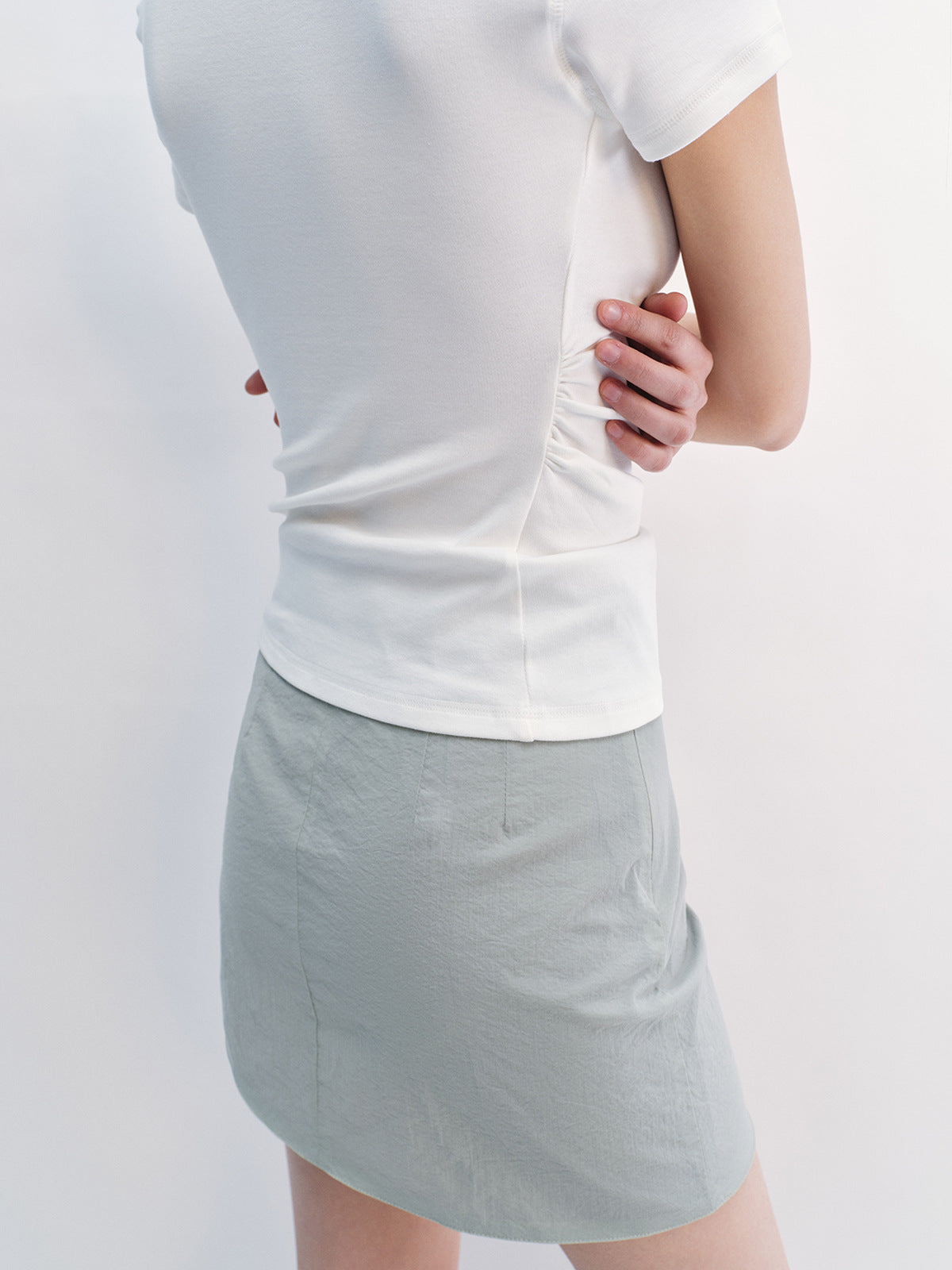 Curve Fit Shirring Tee