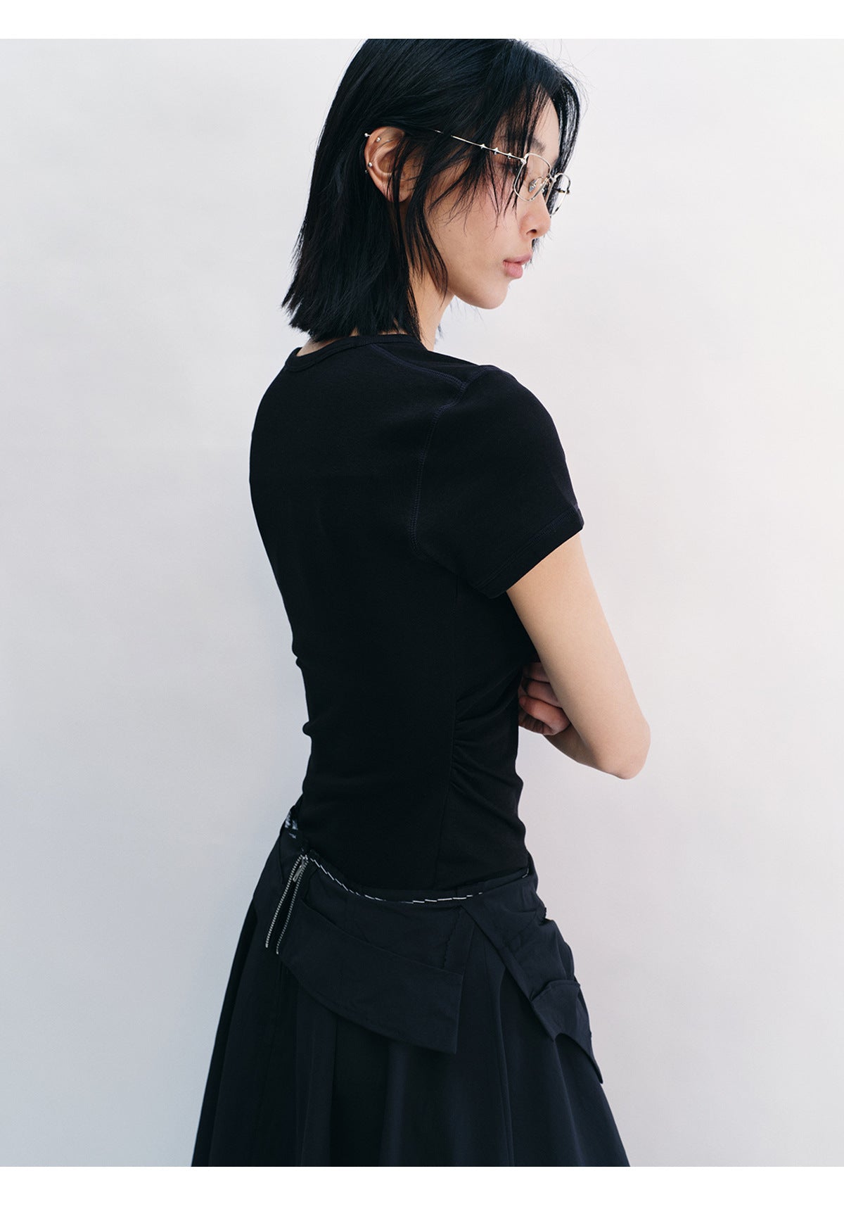 Curve Fit Shirring Tee