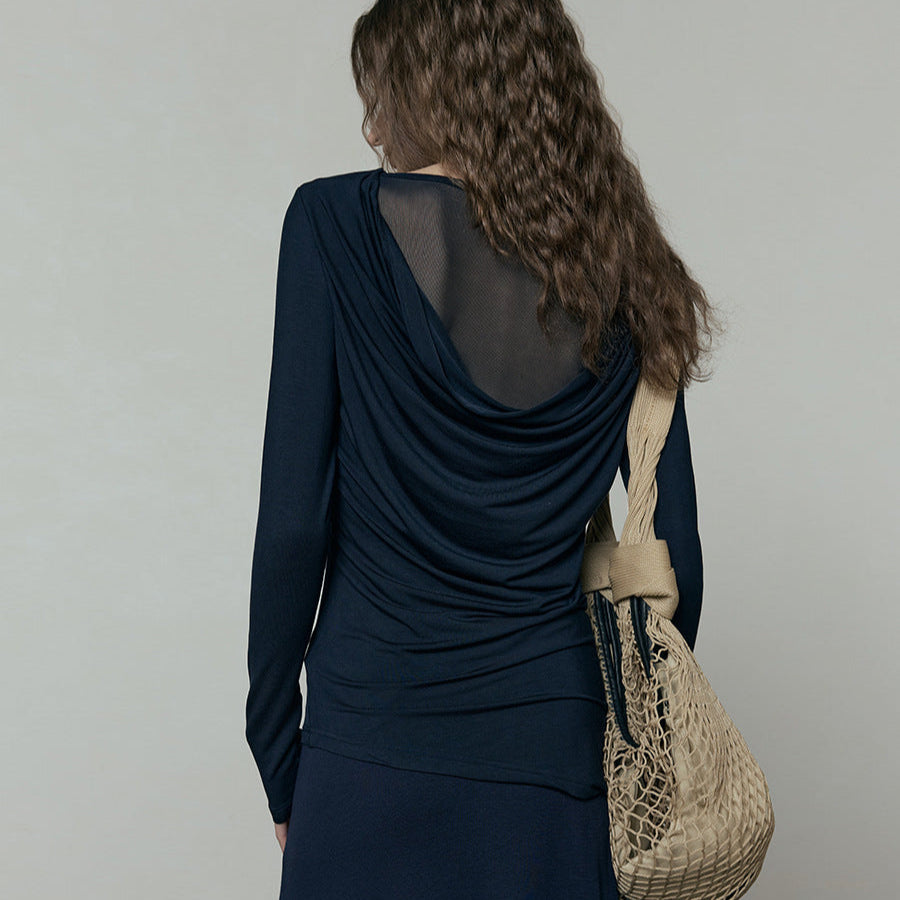 Back Drape Sheer Top