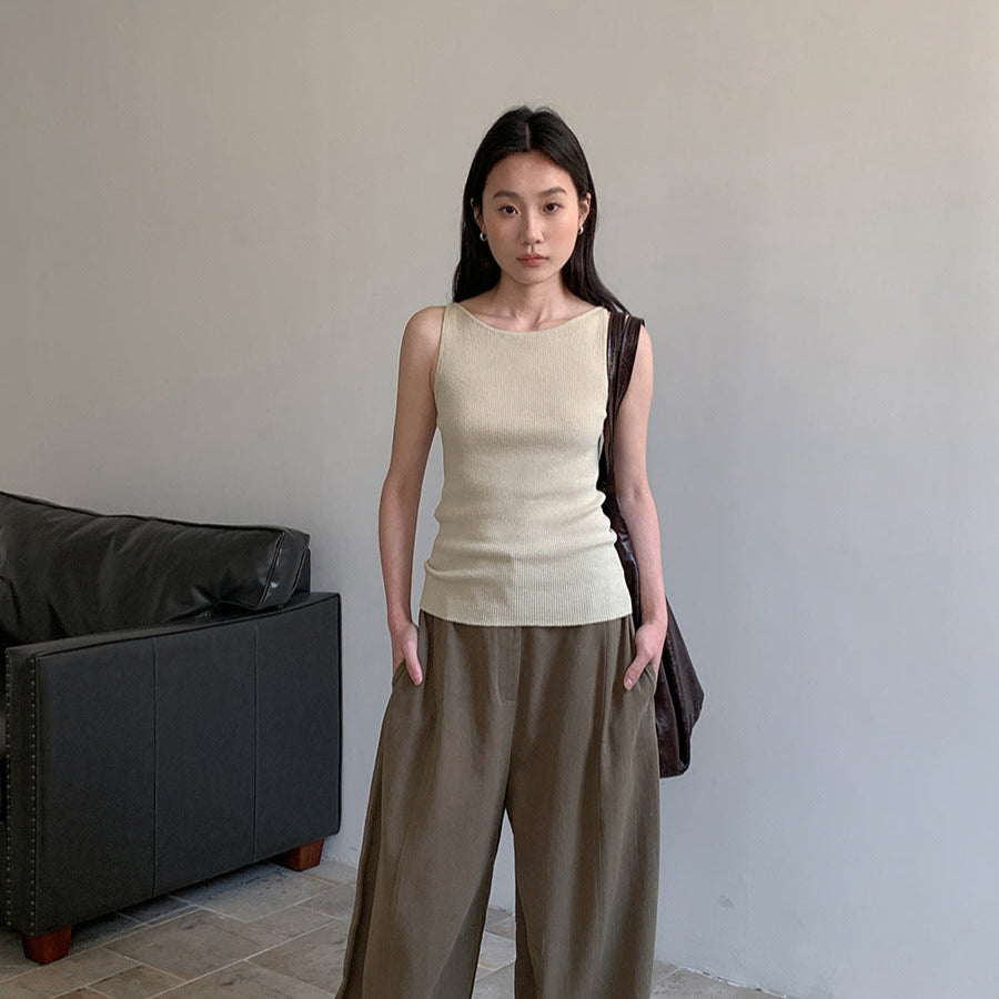 Linen Blend Sleeveless Top