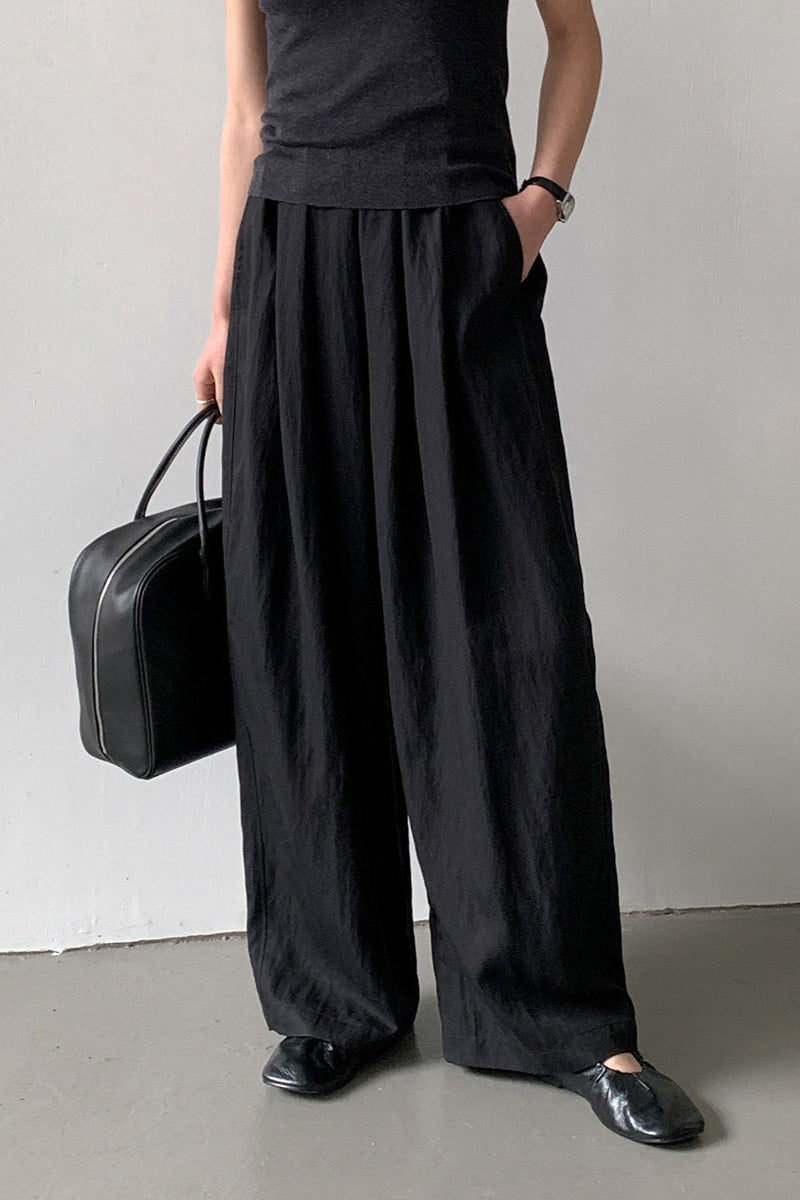 Airy Texture Wide Pants