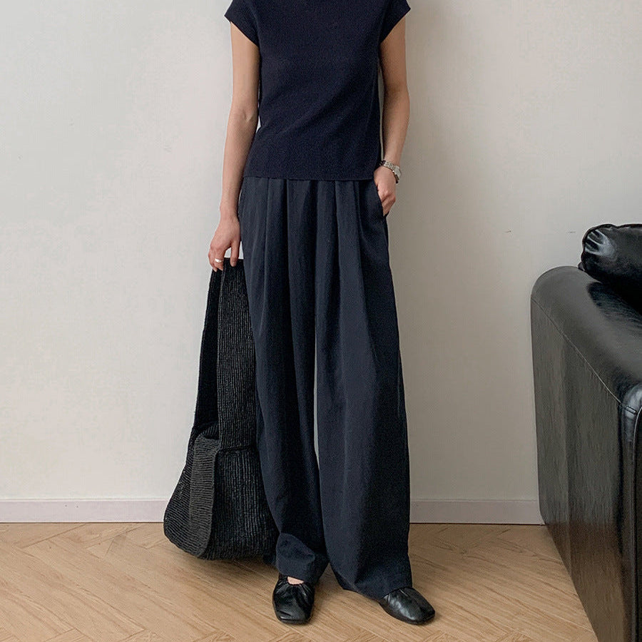 Airy Texture Wide Pants