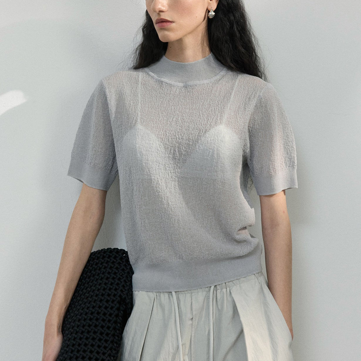 Sheer Texture Knit Top