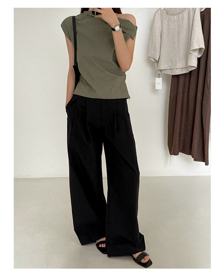 Asymmetric Shoulder Blouse