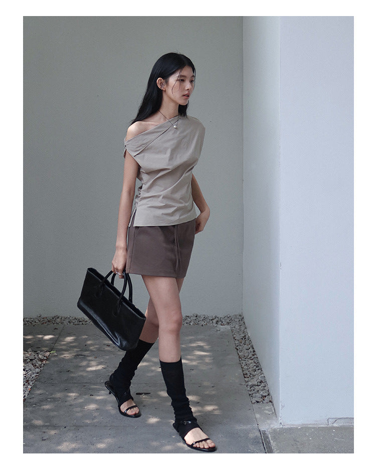 Asymmetric Shoulder Blouse