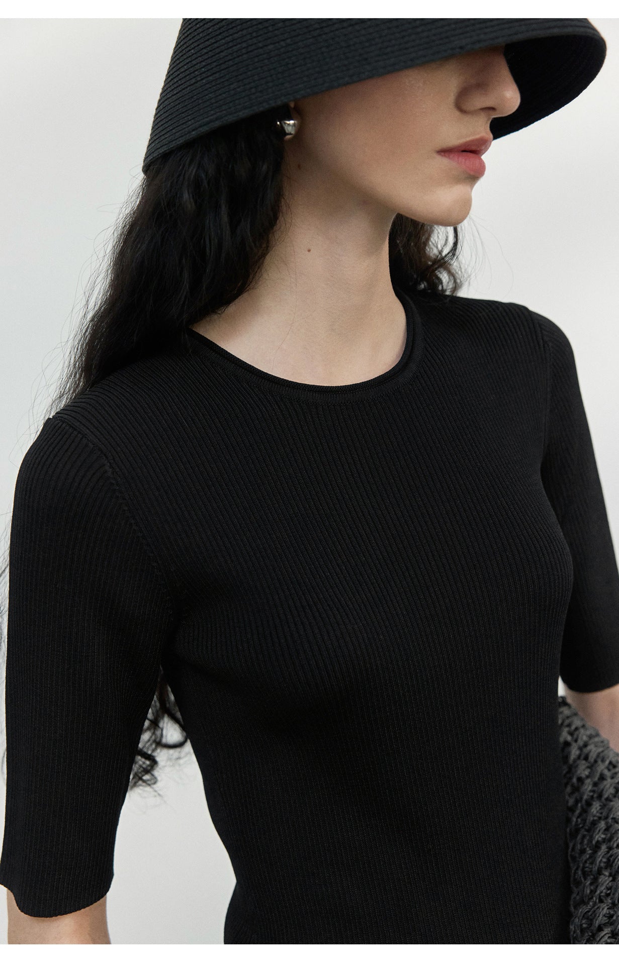 Back Cut-Out Ribbed Knit Top