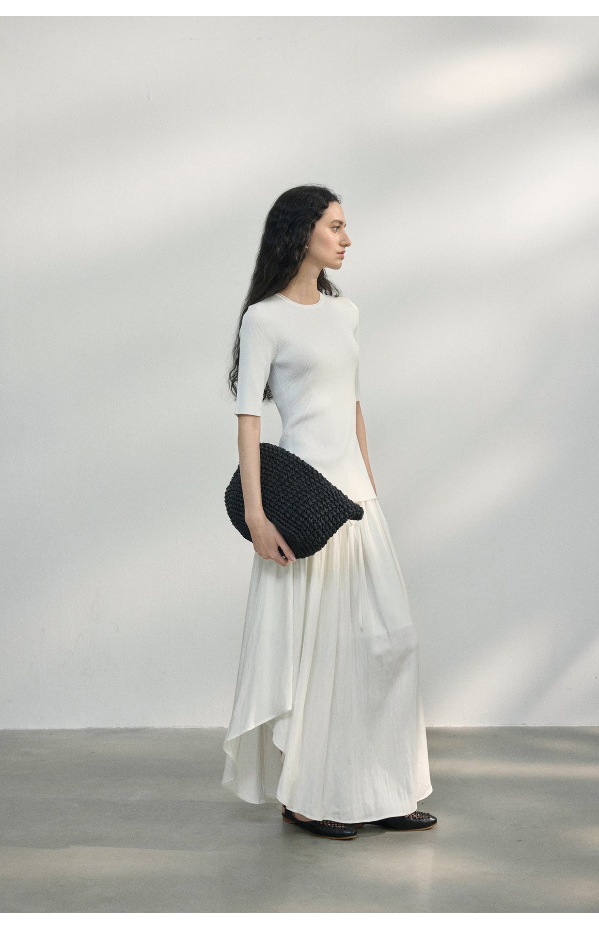 Back Cut-Out Ribbed Knit Top