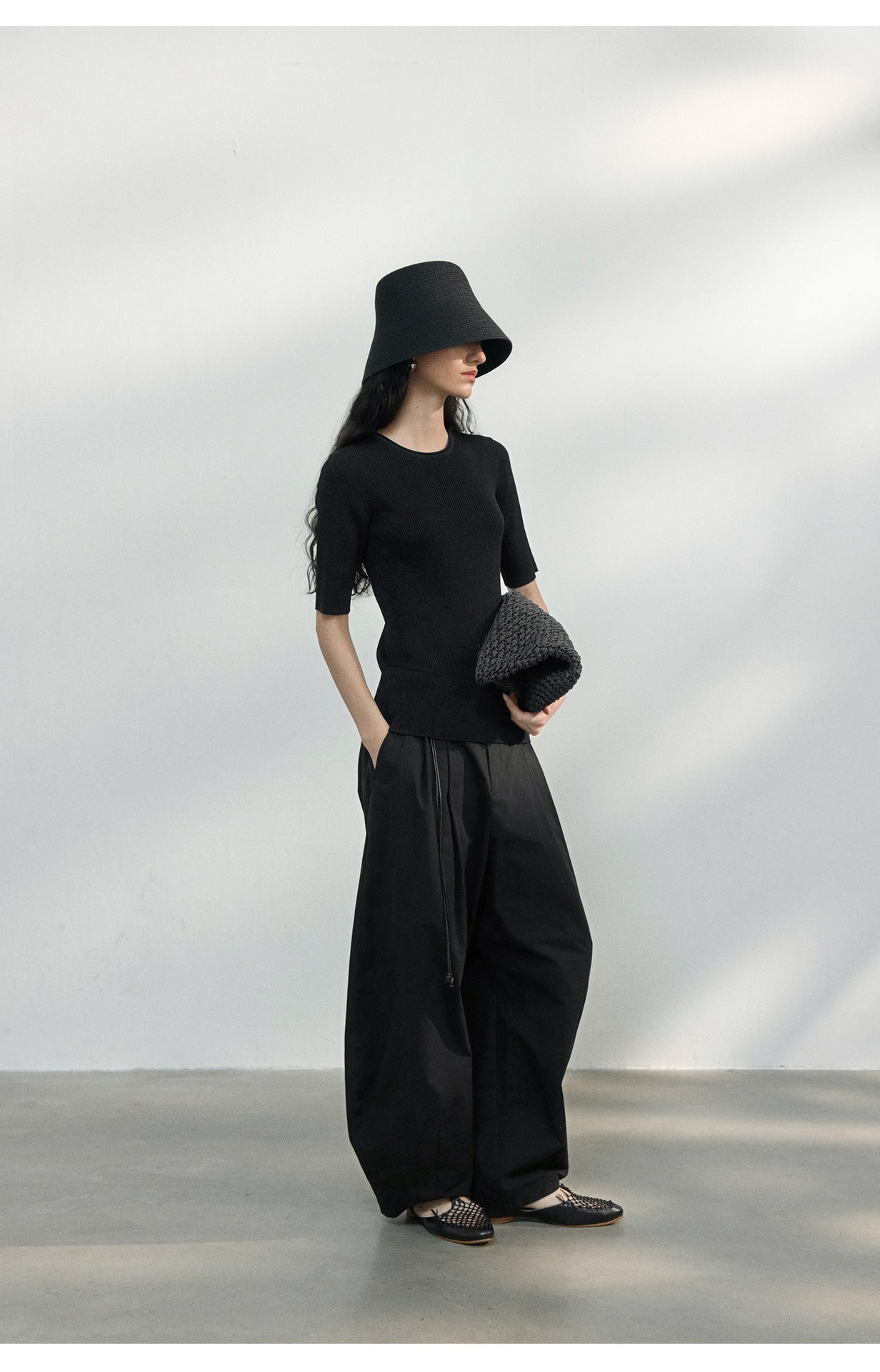 Back Cut-Out Ribbed Knit Top