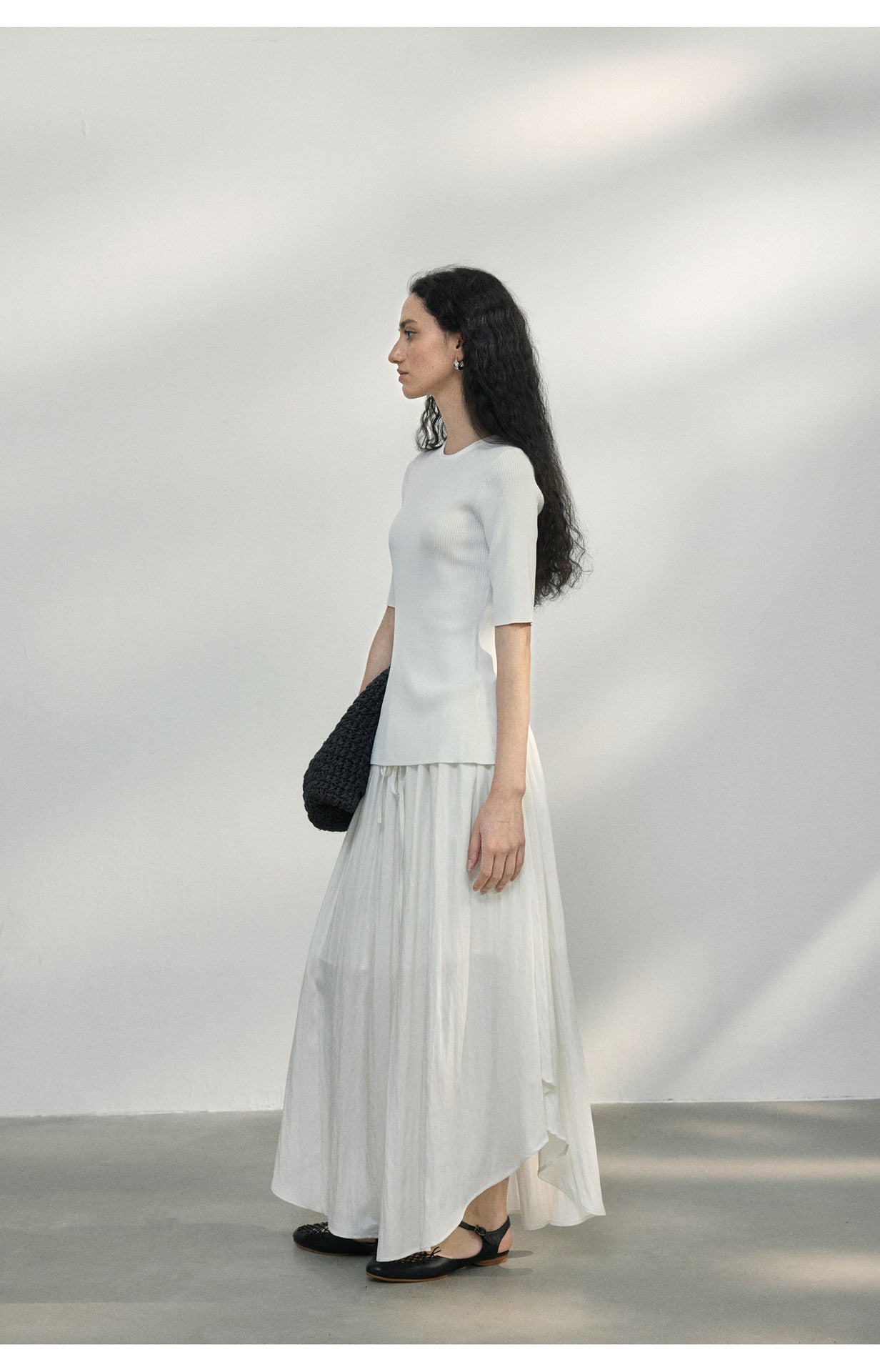 Back Cut-Out Ribbed Knit Top