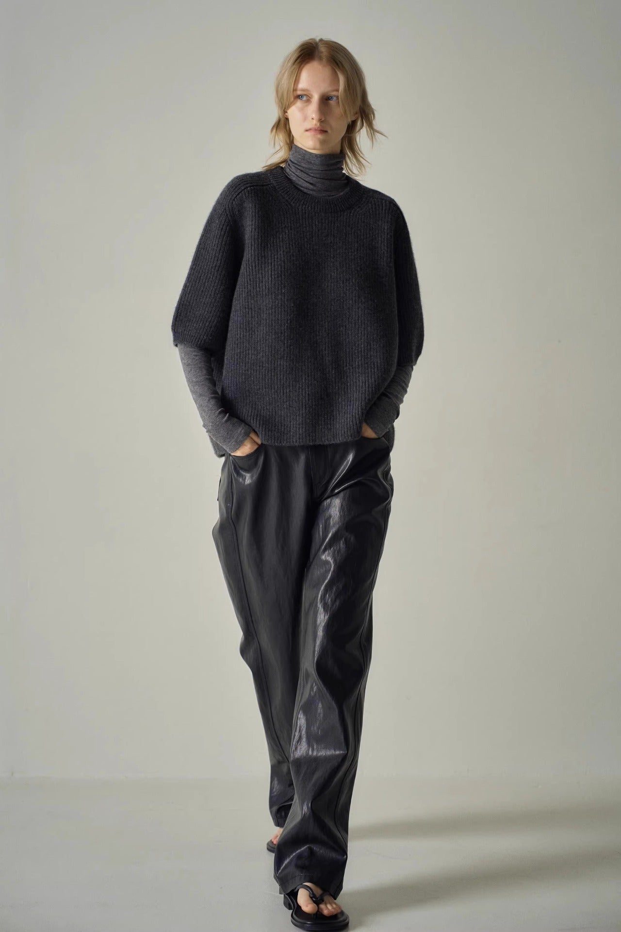 Vegan leather trousers