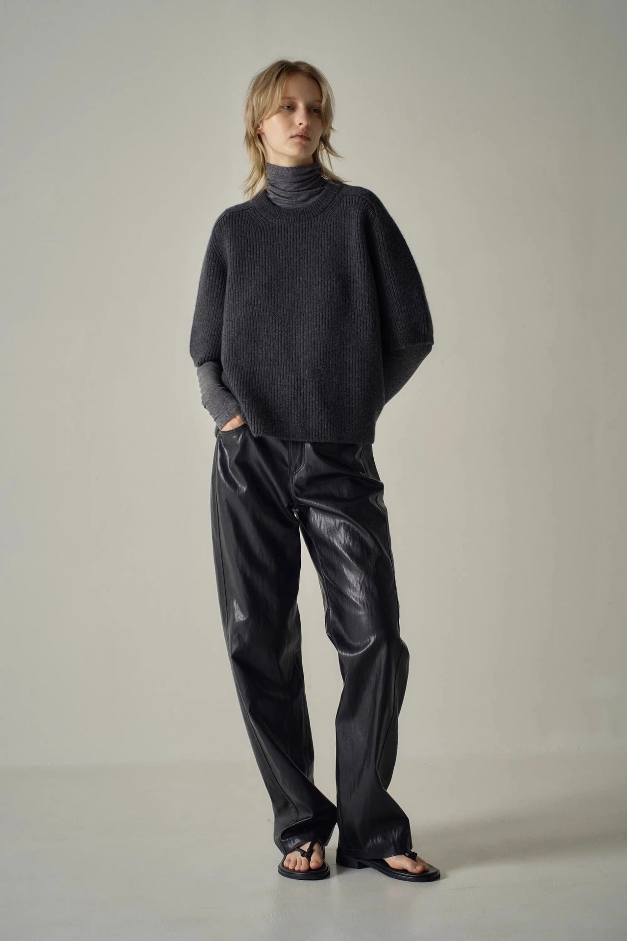 Vegan leather trousers