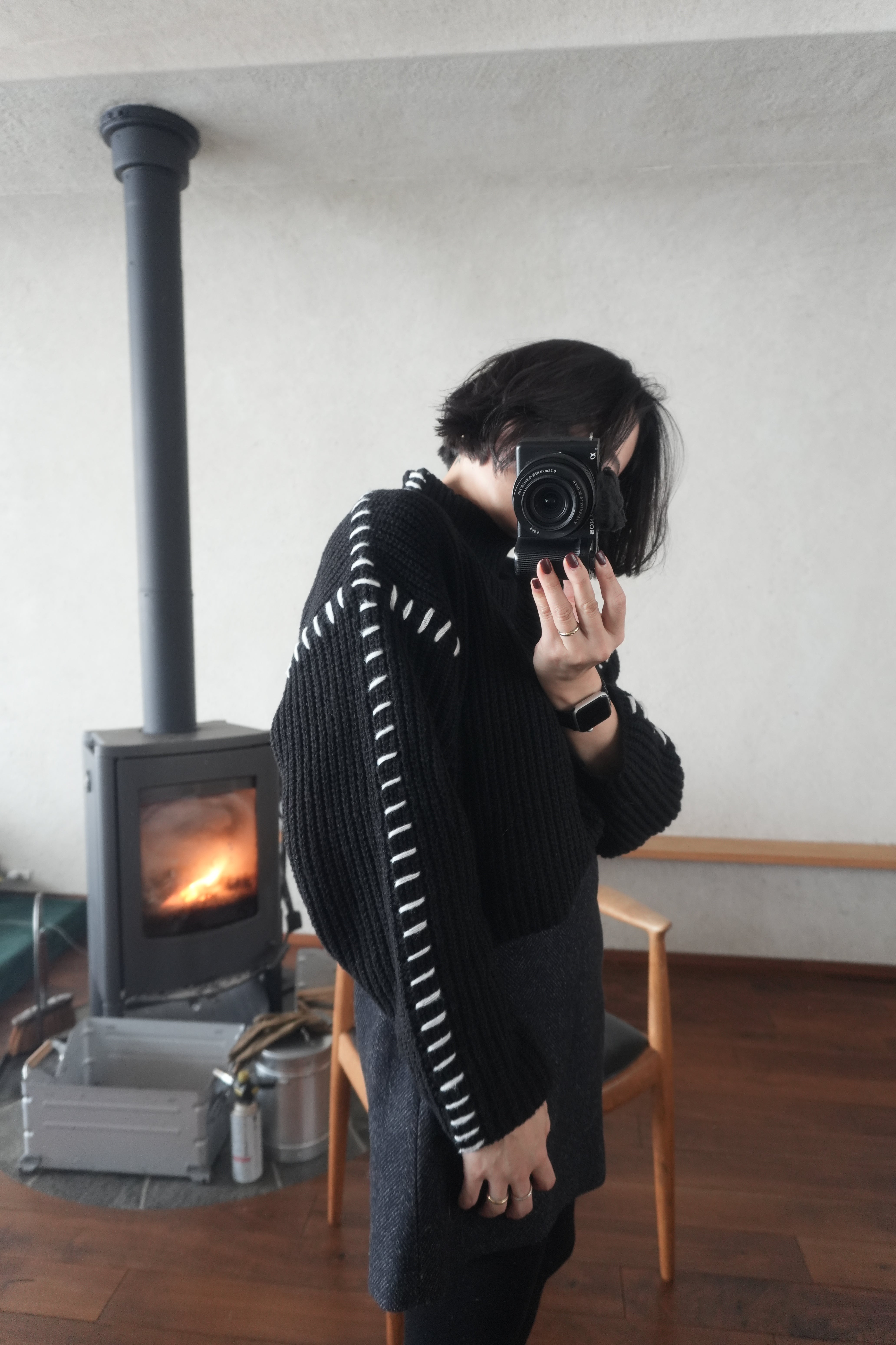 Contrast Stitch Knit Pullover