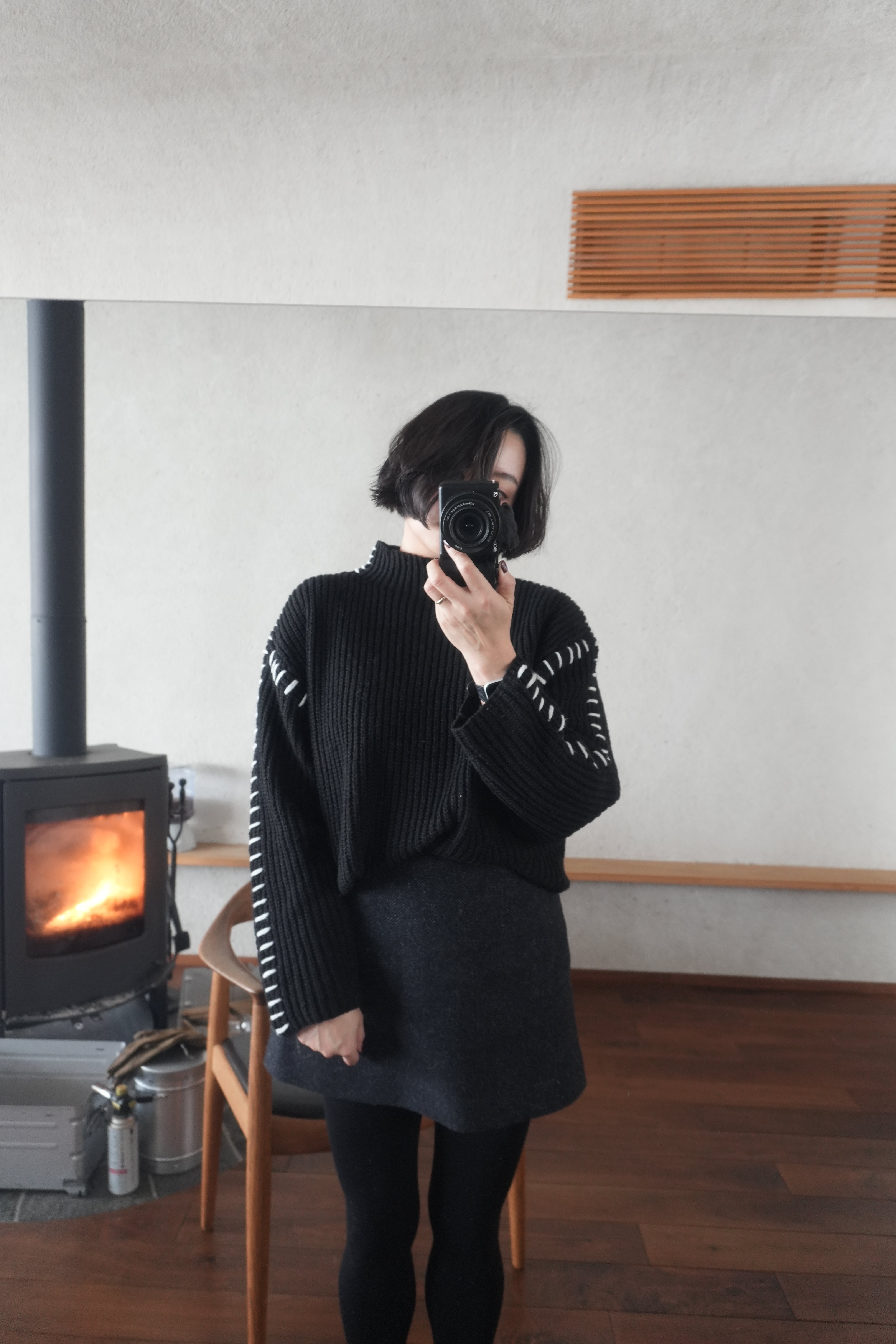 Contrast Stitch Knit Pullover