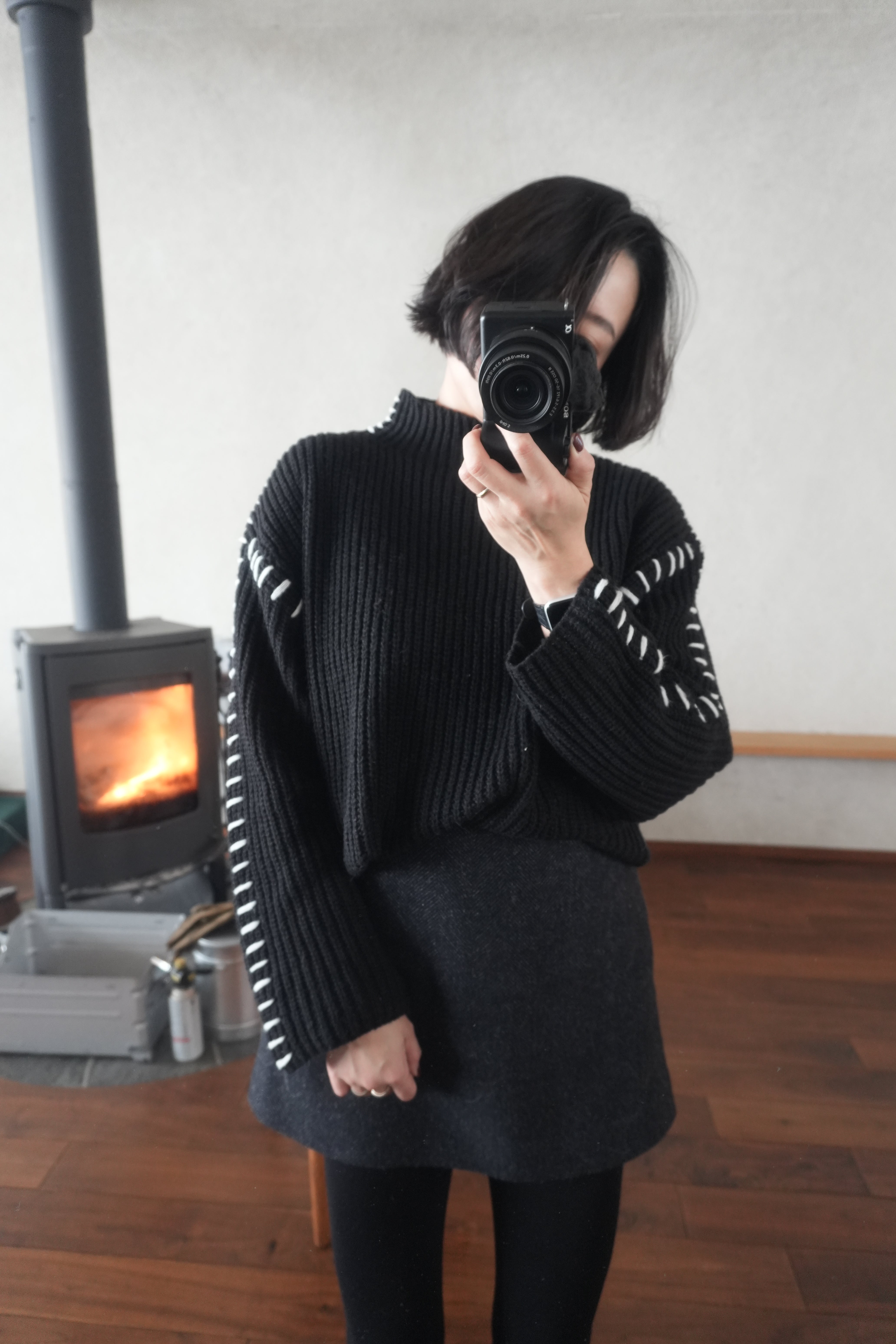 Contrast Stitch Knit Pullover
