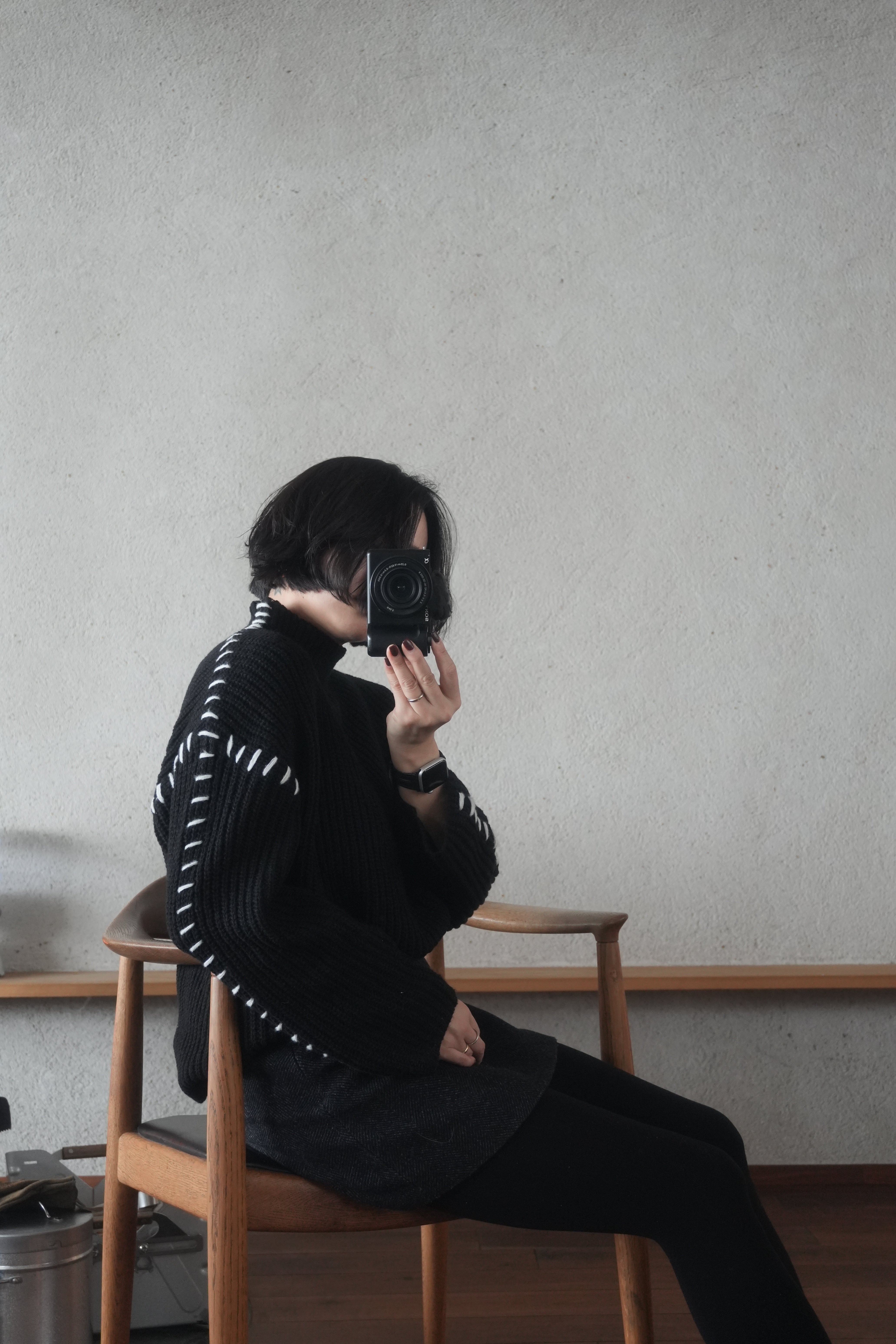 Contrast Stitch Knit Pullover