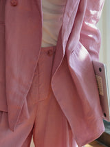 pink linen suits