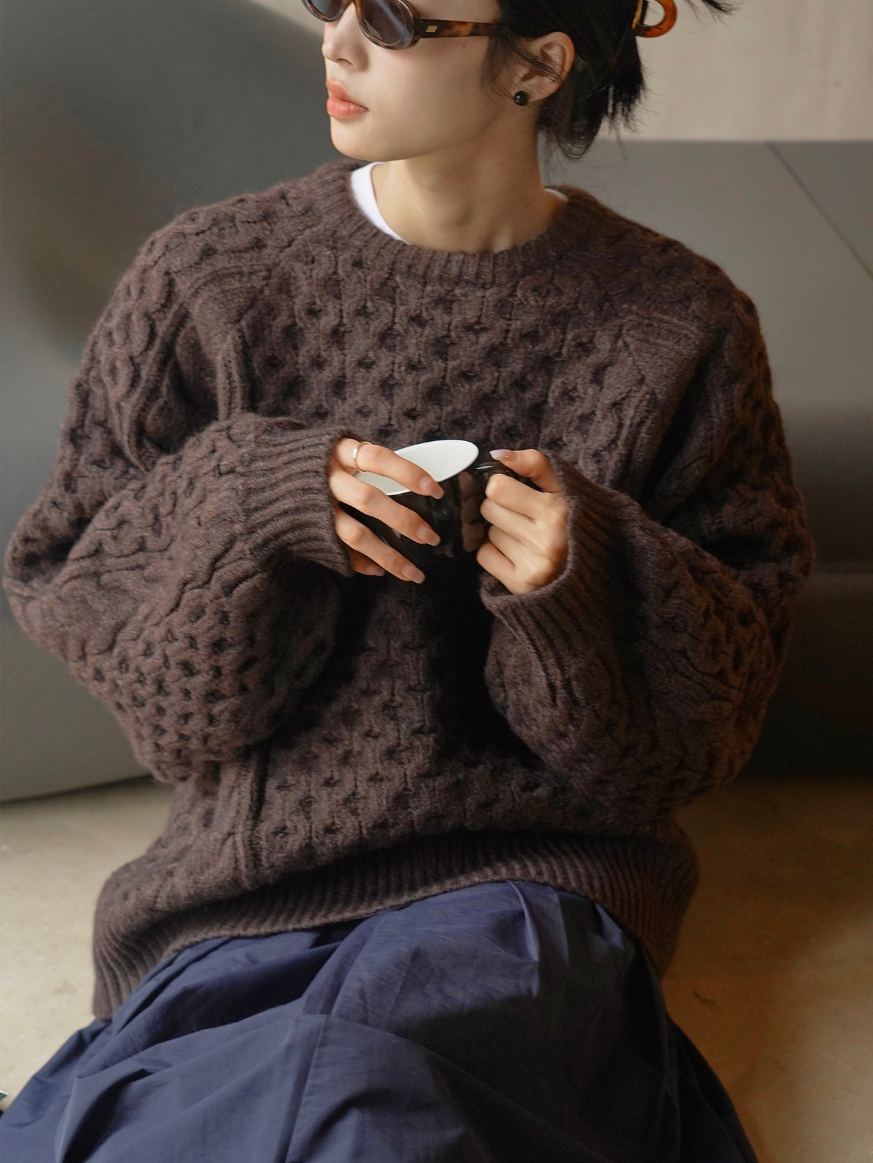 cable color sweater