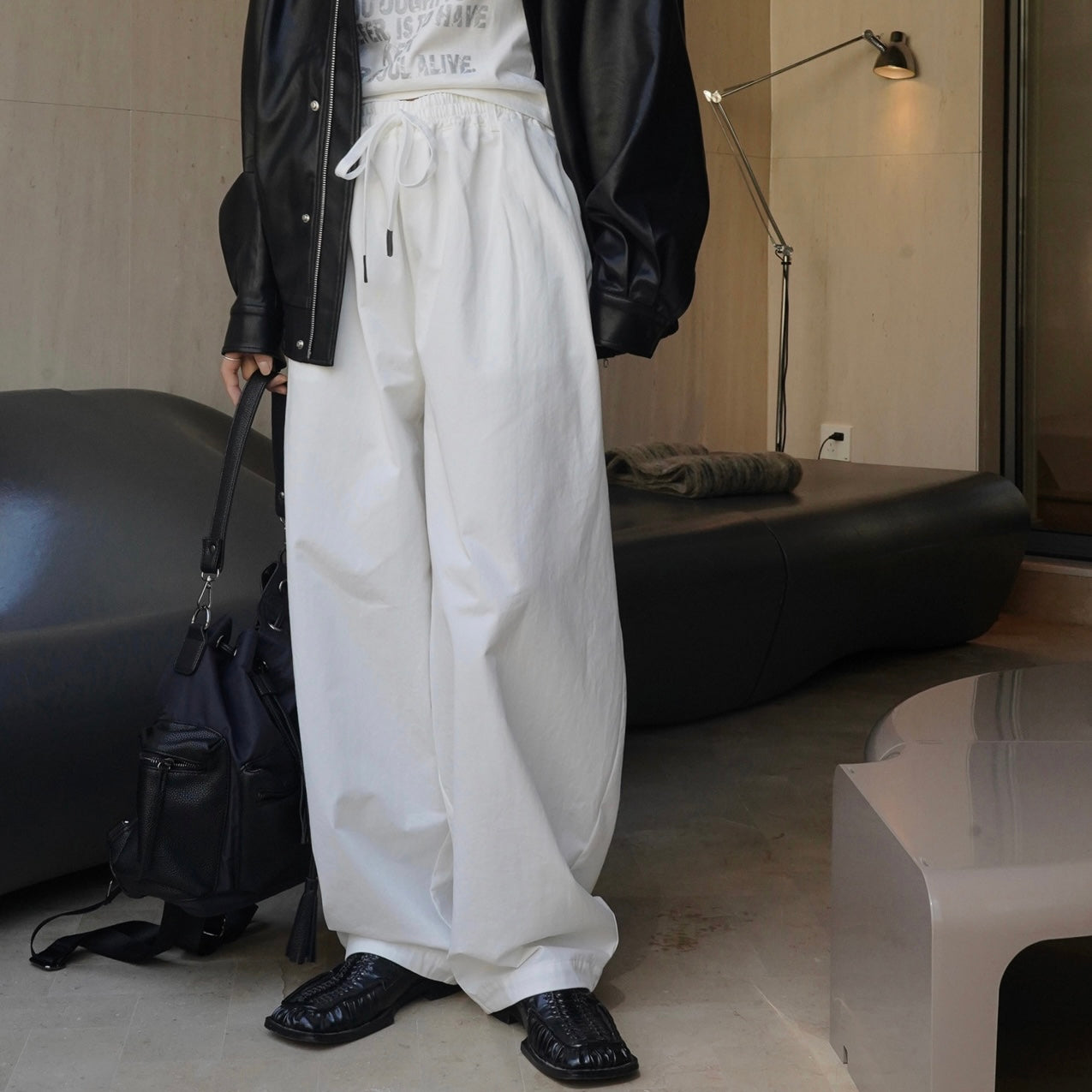 super wide cotton trouser