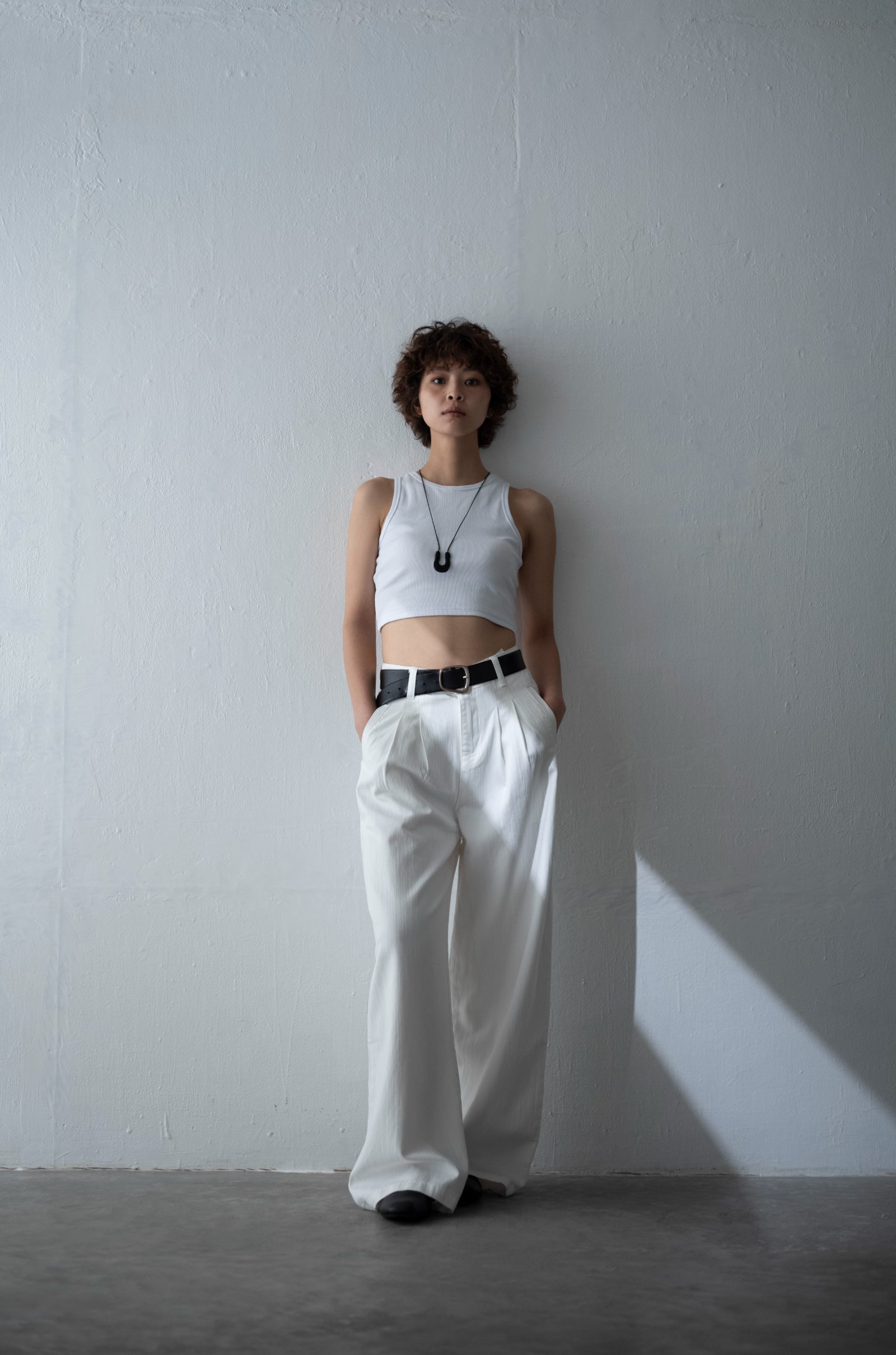 Cotton White wide trouser