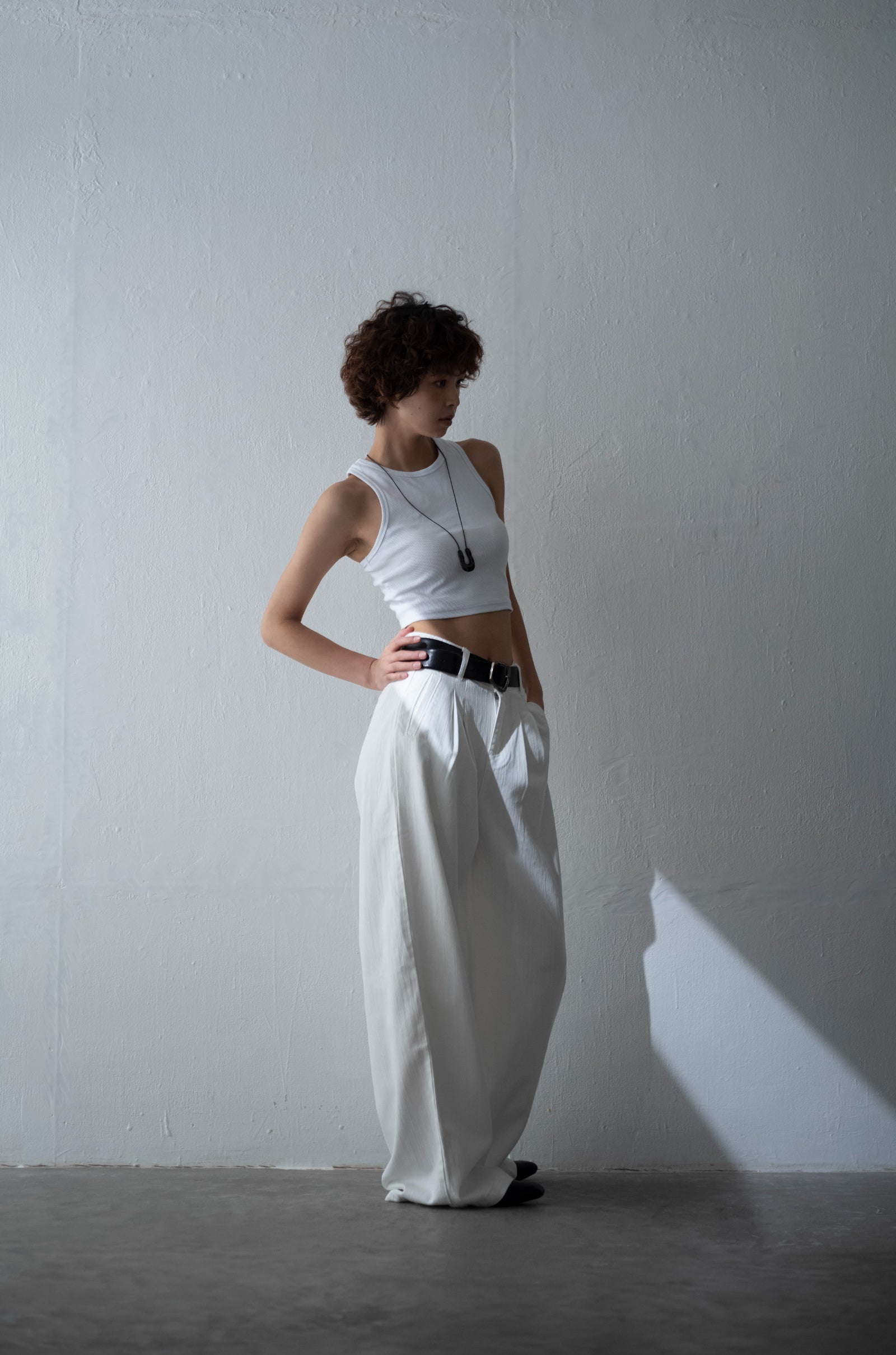 Cotton White wide trouser