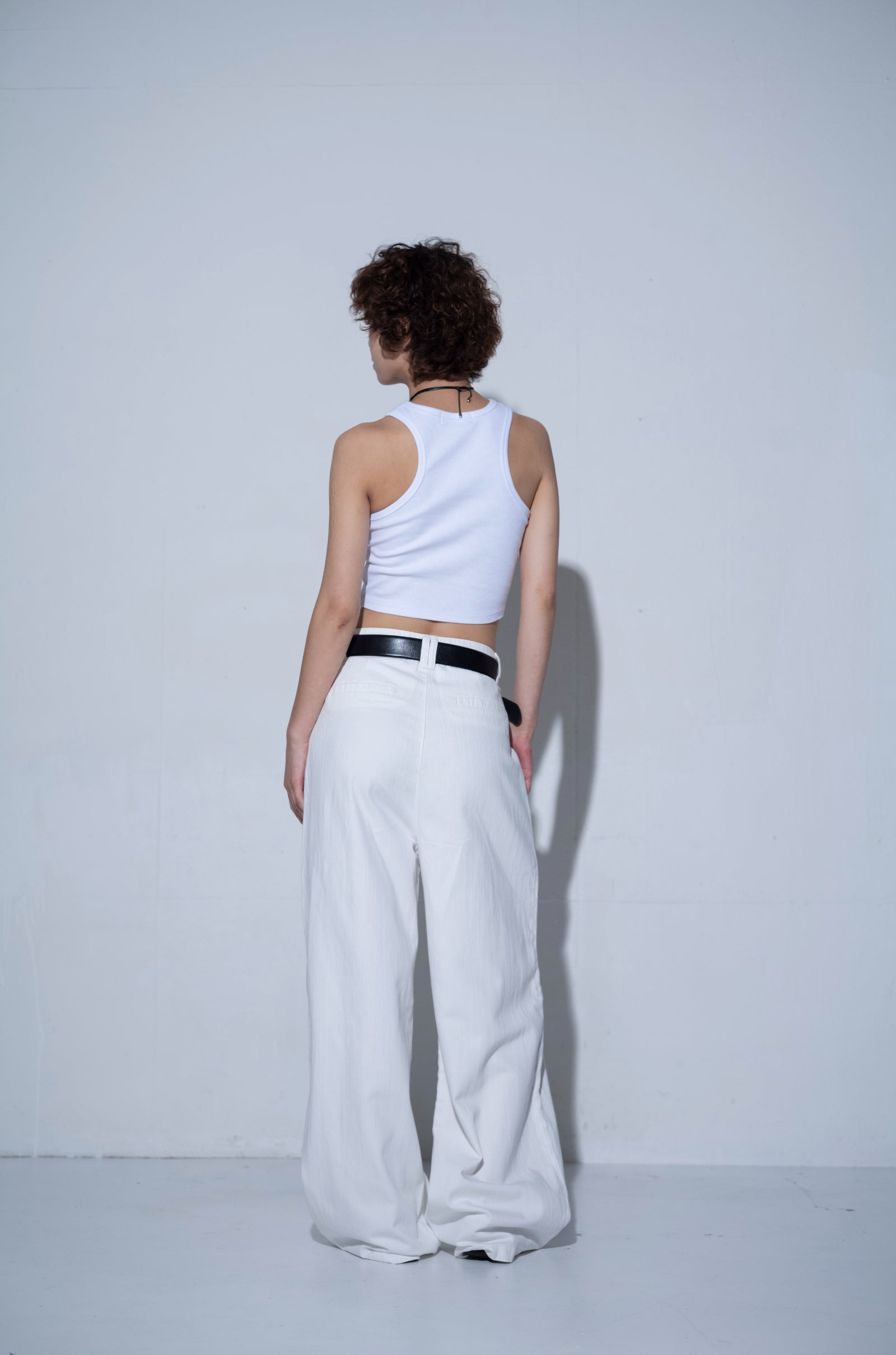 Cotton White wide trouser