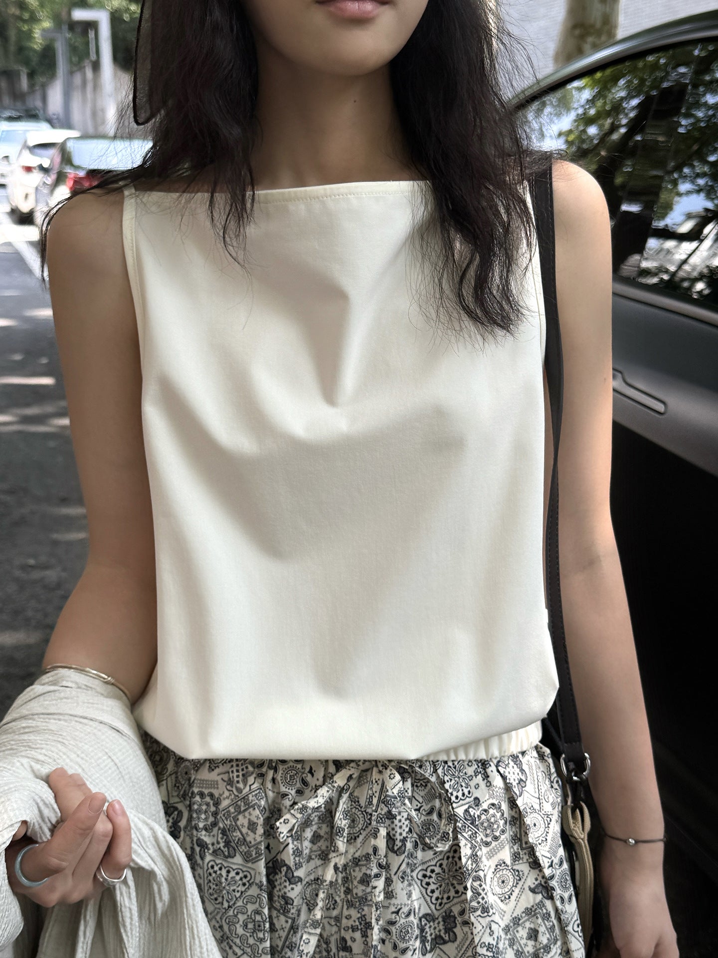Boat Neck Strap Top
