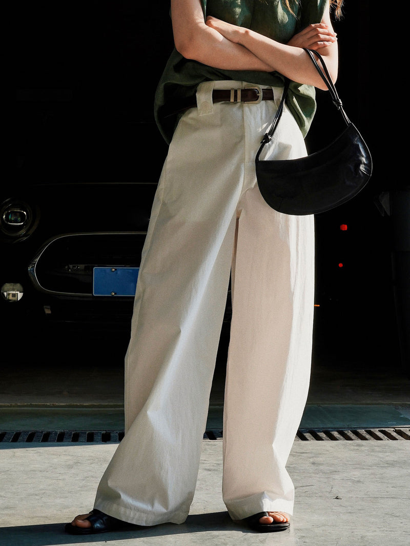 Simple wide leg trousers