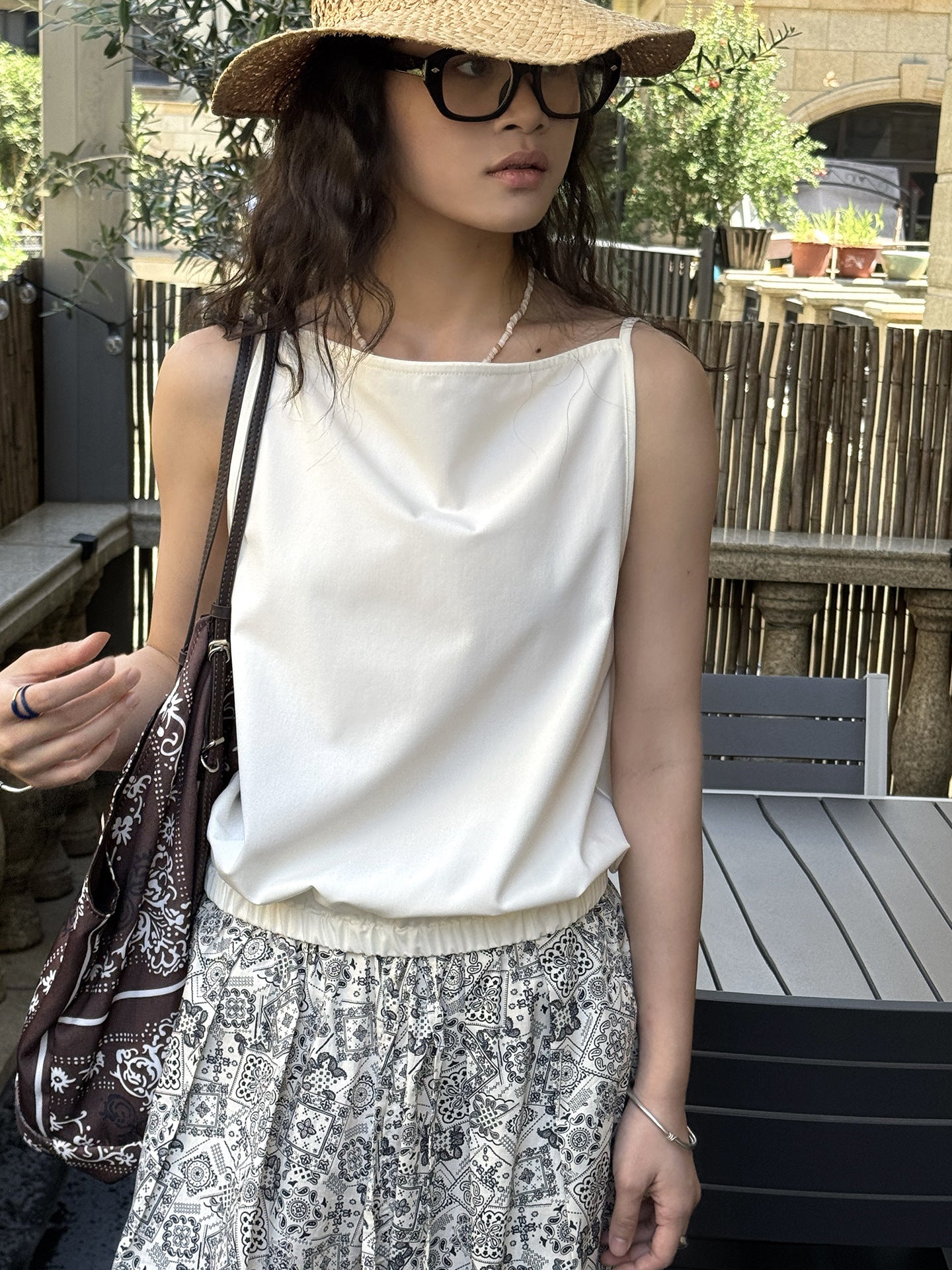Boat Neck Strap Top