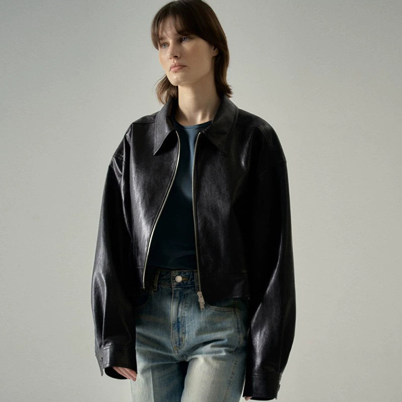 Black leather jacket