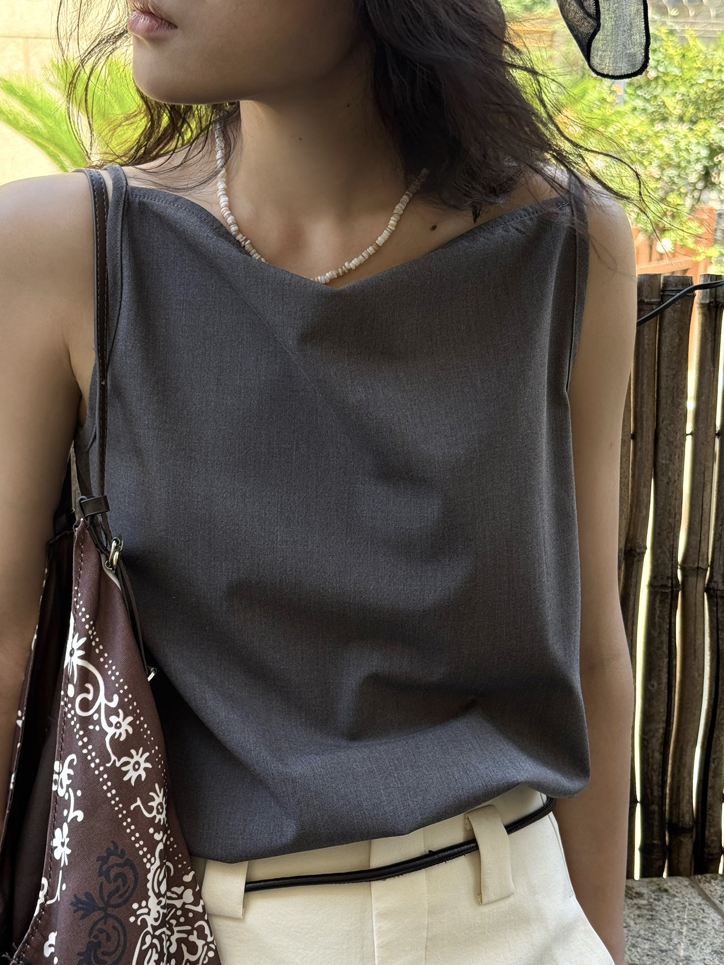 Boat Neck Strap Top