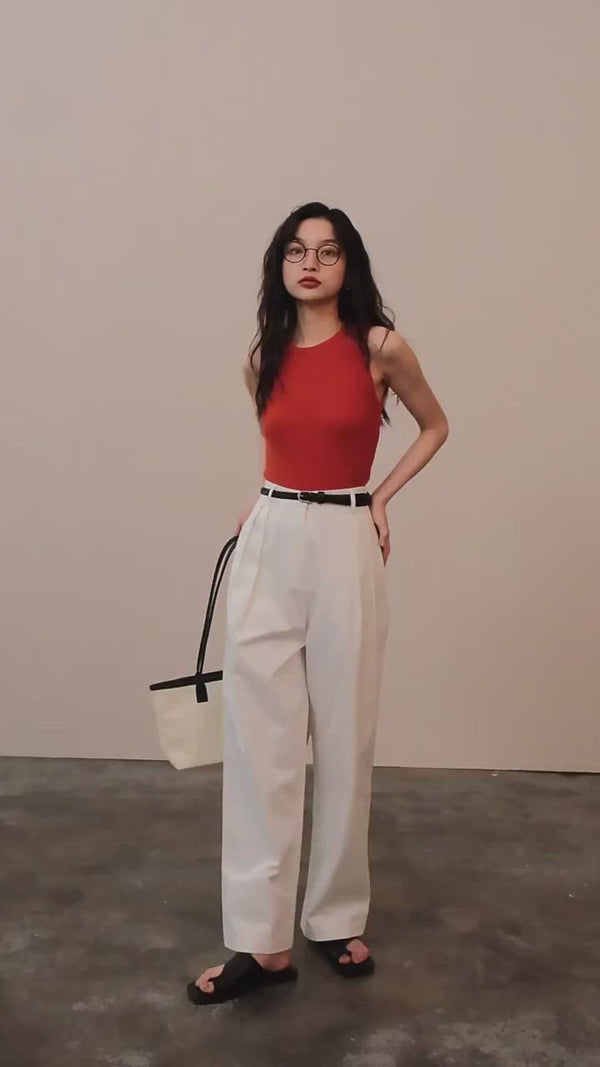 Cotton white trousers