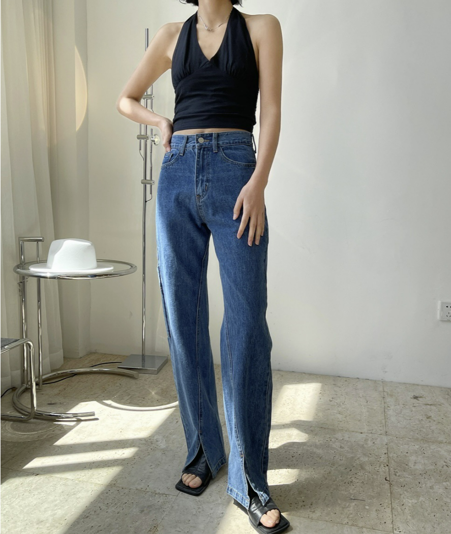 Slit denim