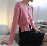 Back open mohair knit