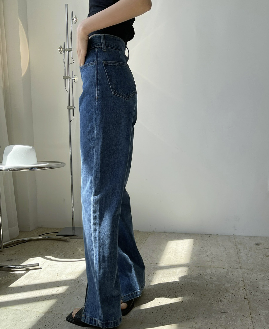 Slit denim