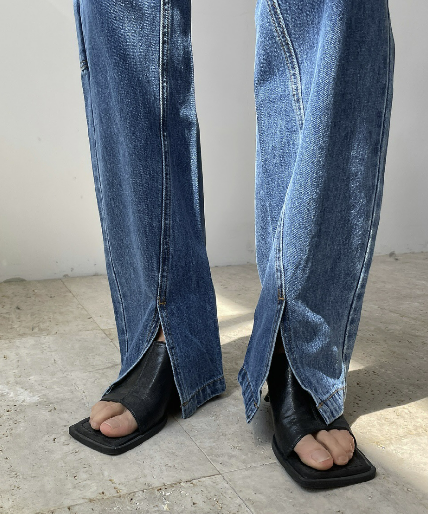 Slit denim