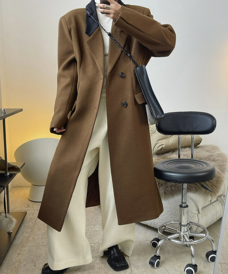 Notched Collar Wool blended Coat