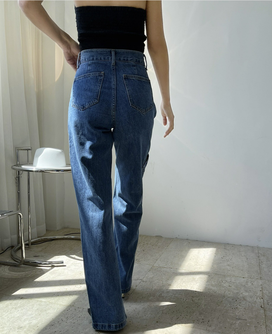 Slit denim