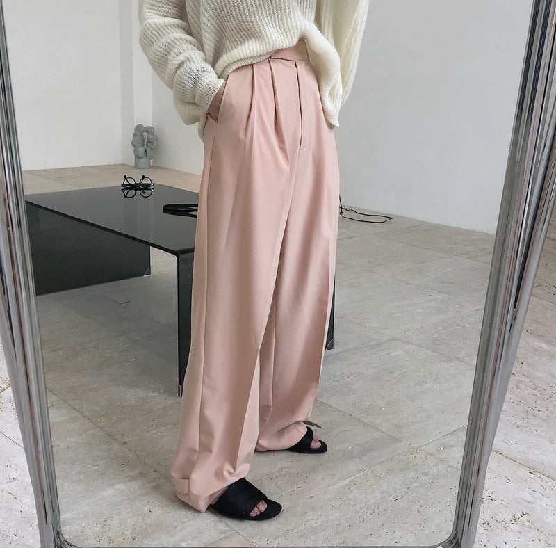 High waist wide leg pants