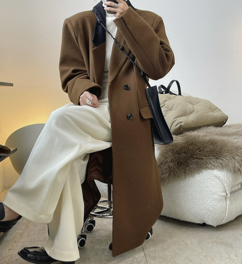 Notched Collar Wool blended Coat